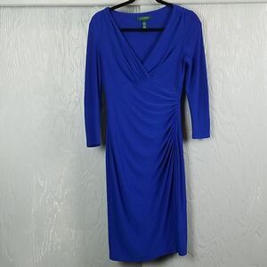 RALPH LAUREN royal blue knee length dress